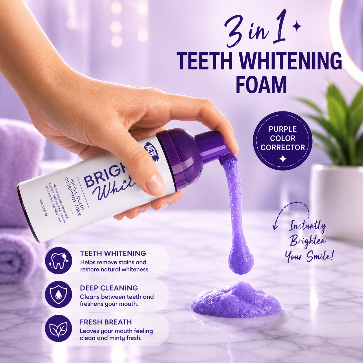 VioletGlow Whitening Foam