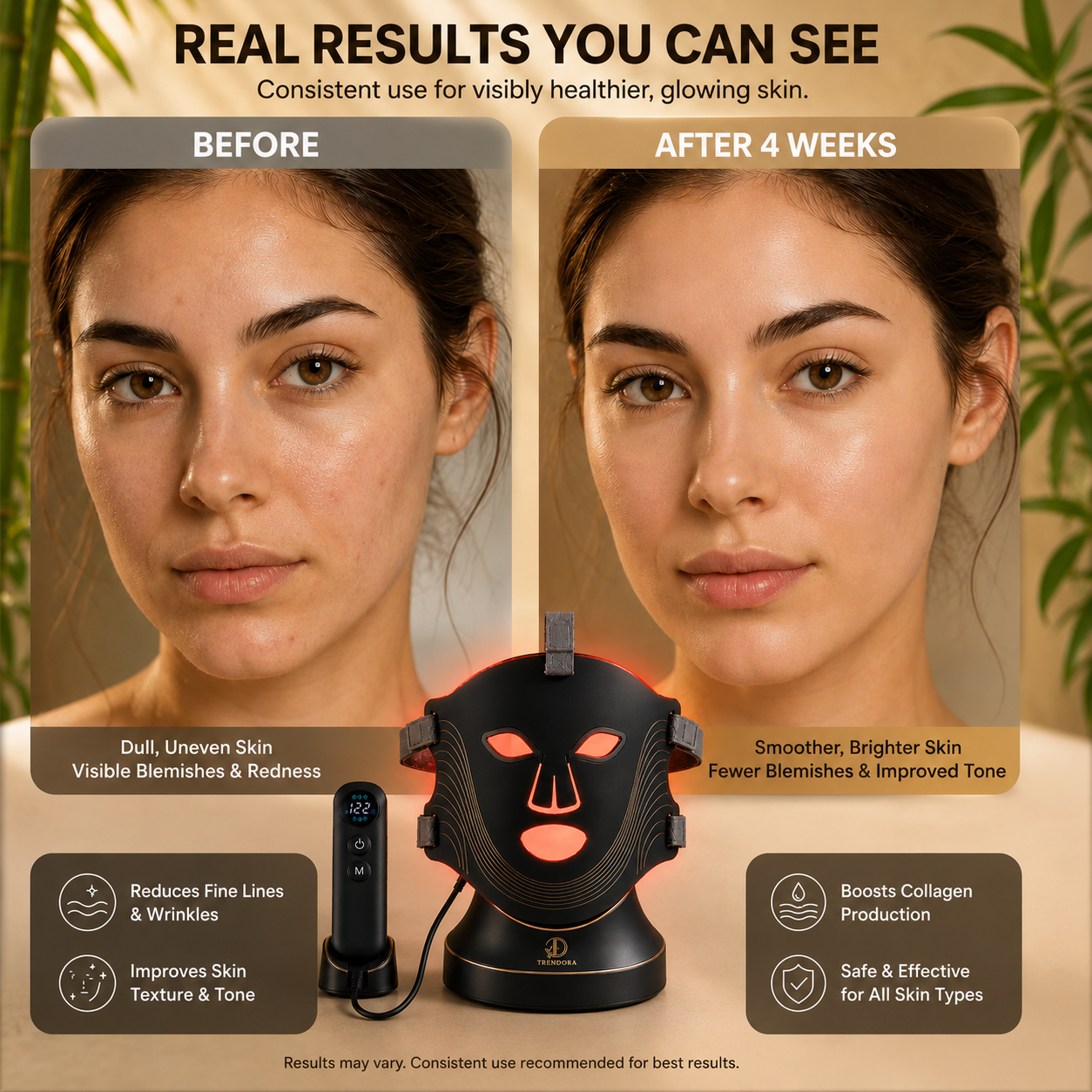 GlowLift LED Mask — 7-Mode LED Therapy | 10 Minutes | Pro Results At Home