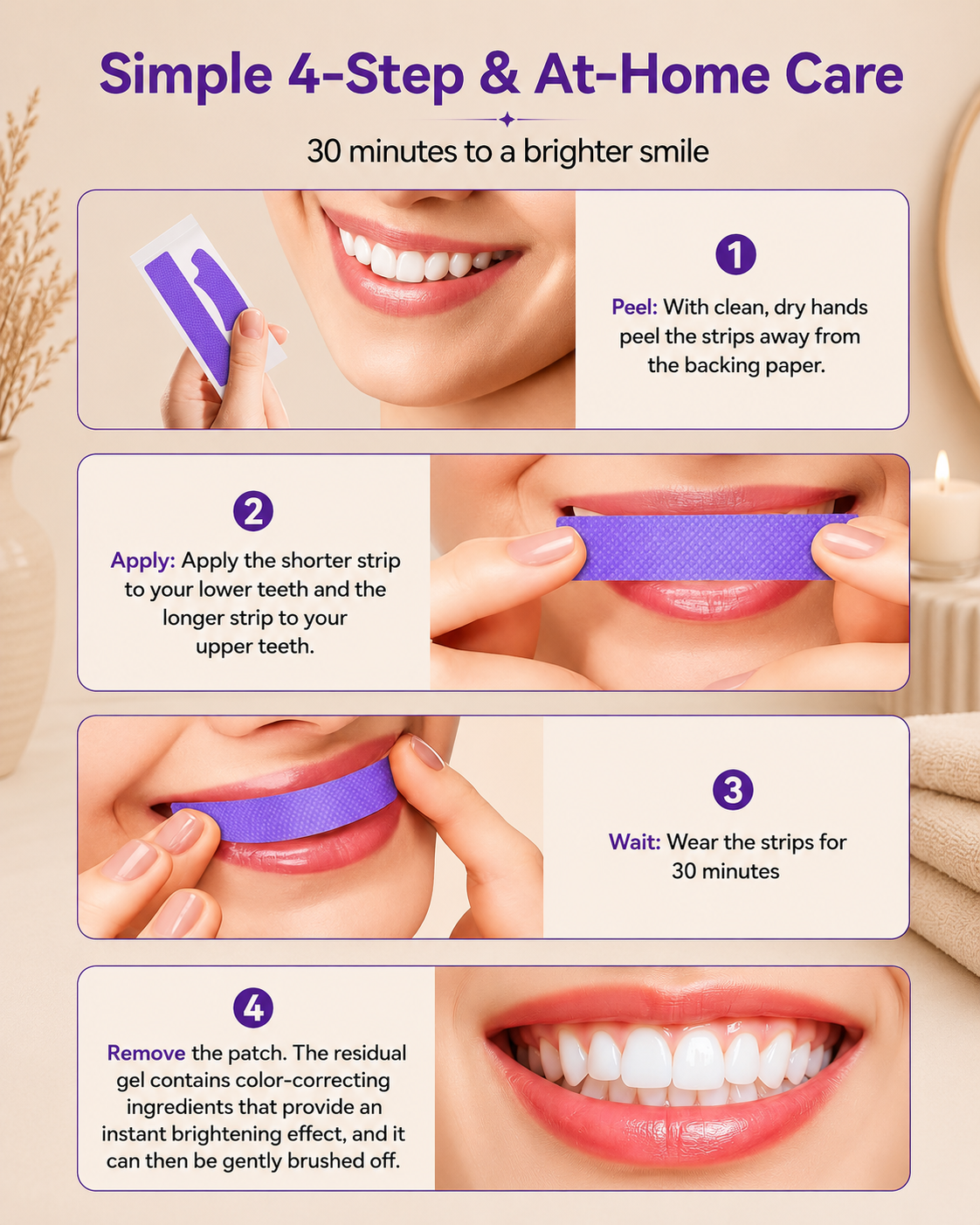 VioletGlow Whitening Strips