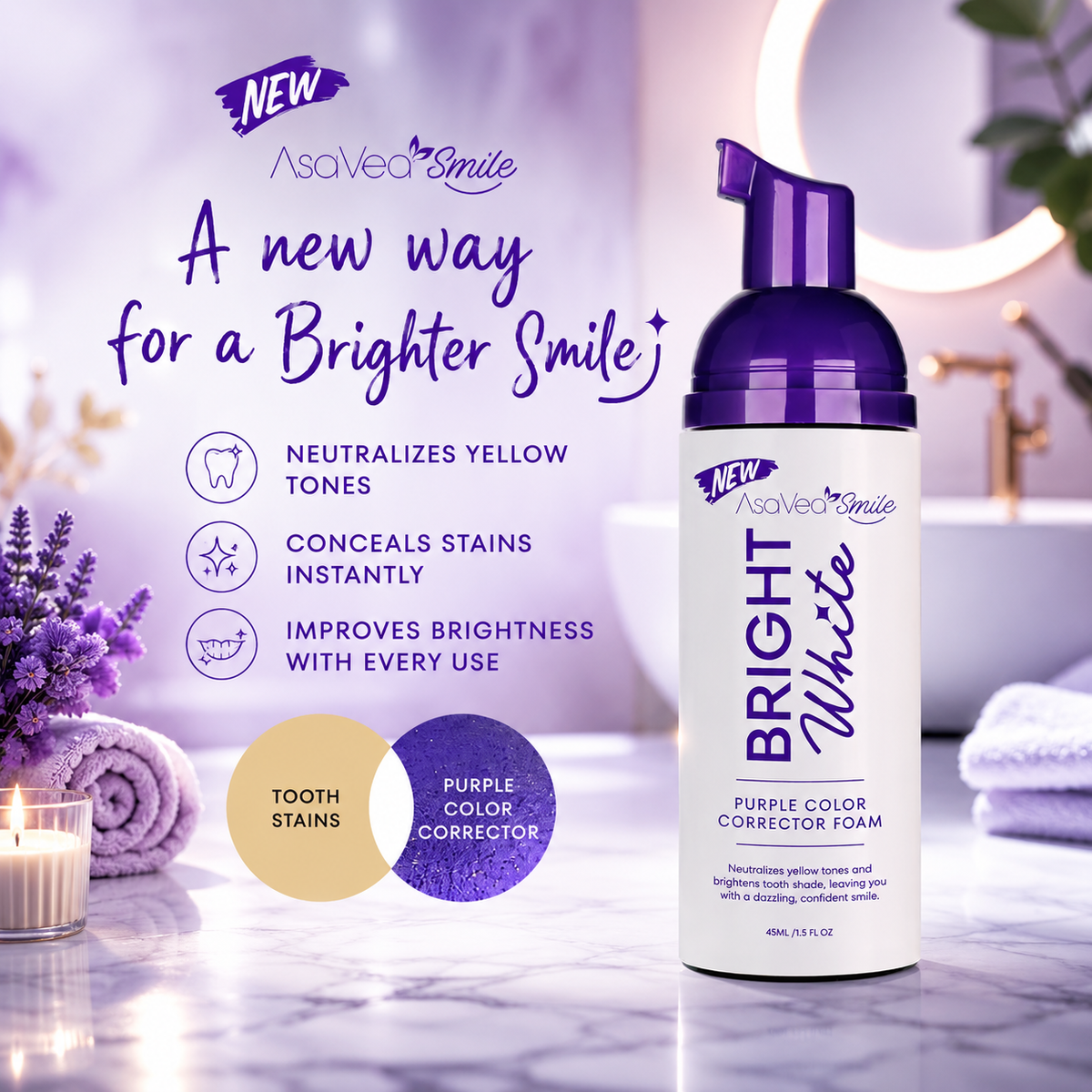 VioletGlow Whitening Foam