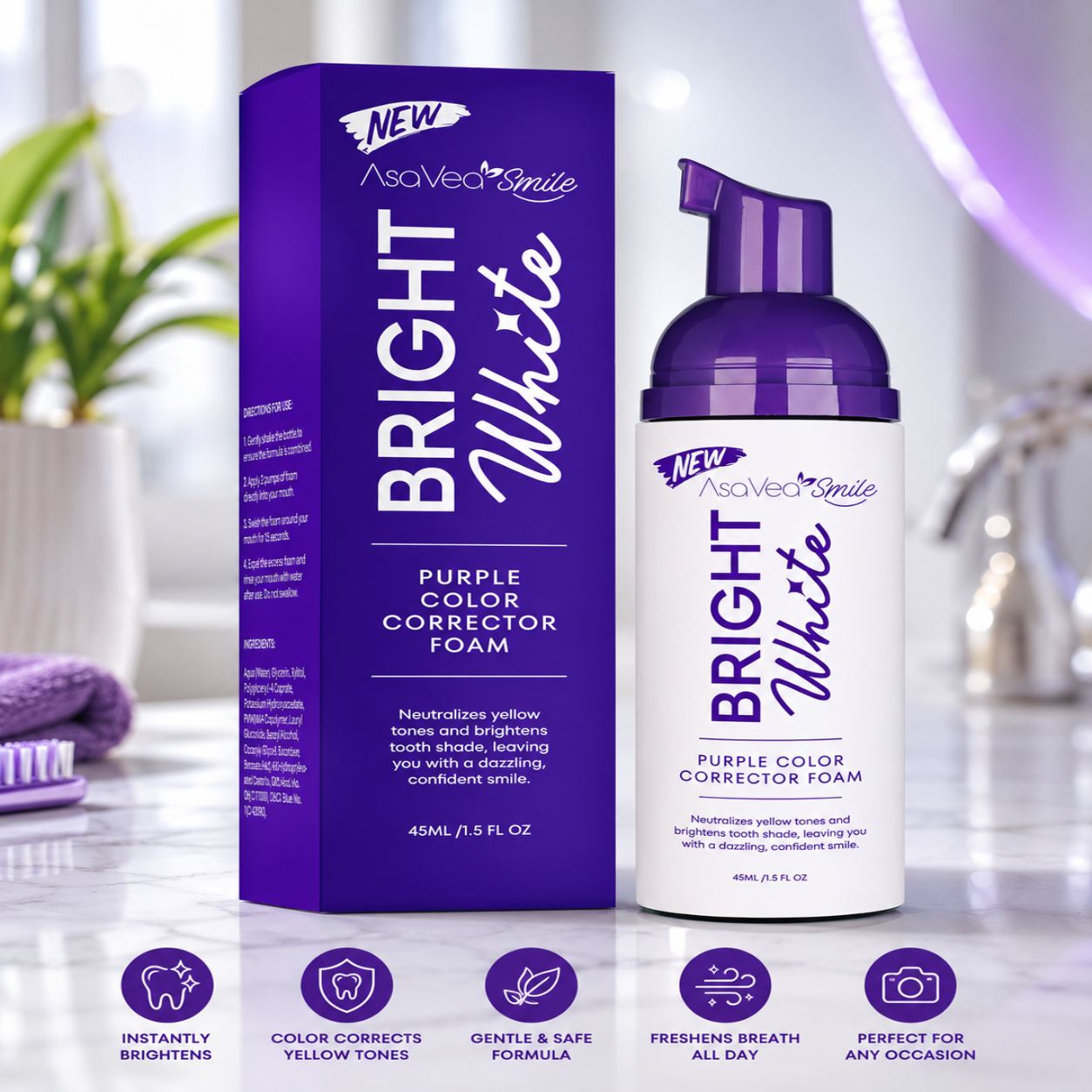 VioletGlow Whitening Foam