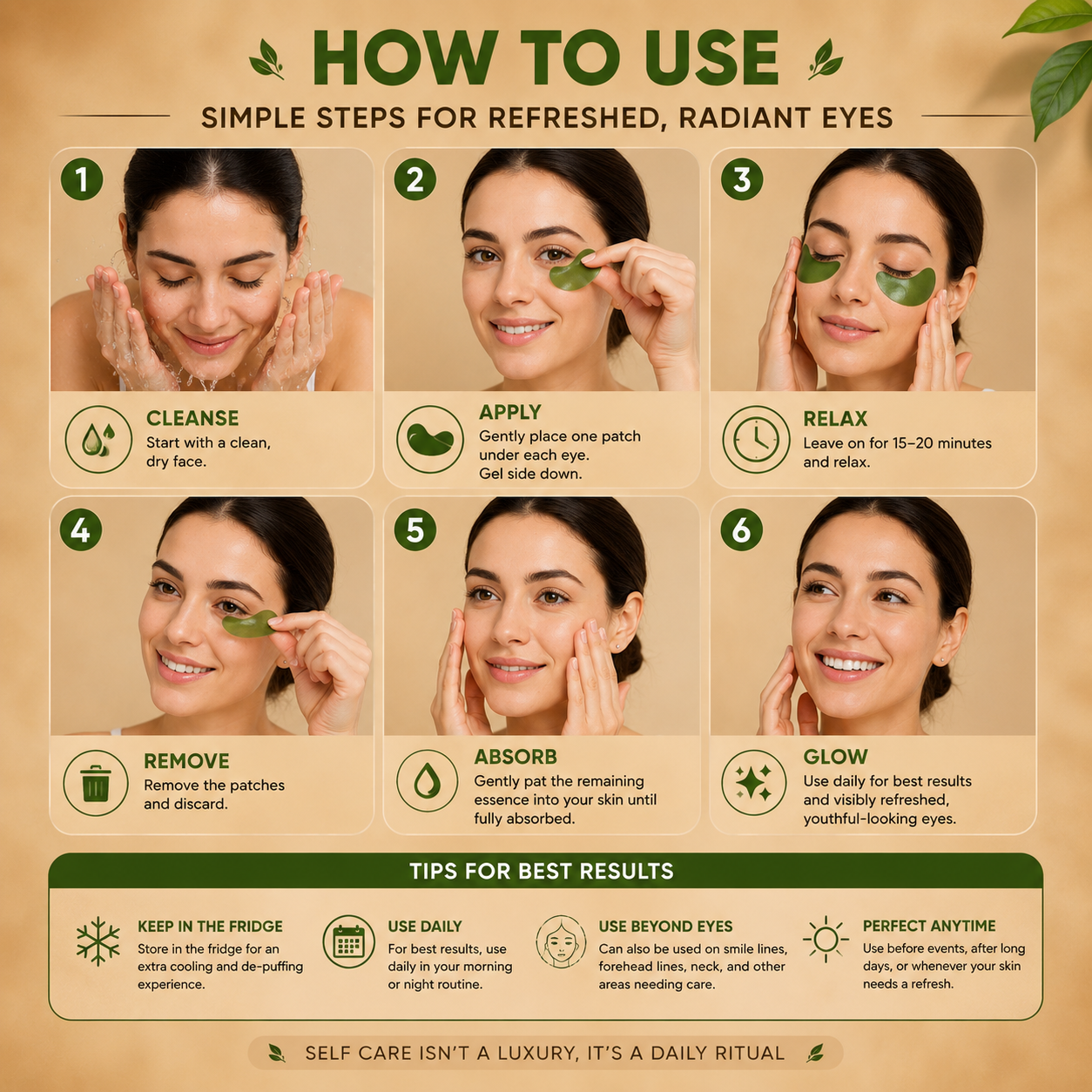 Green Tea Eye Renewal Patches – 30 Pairs