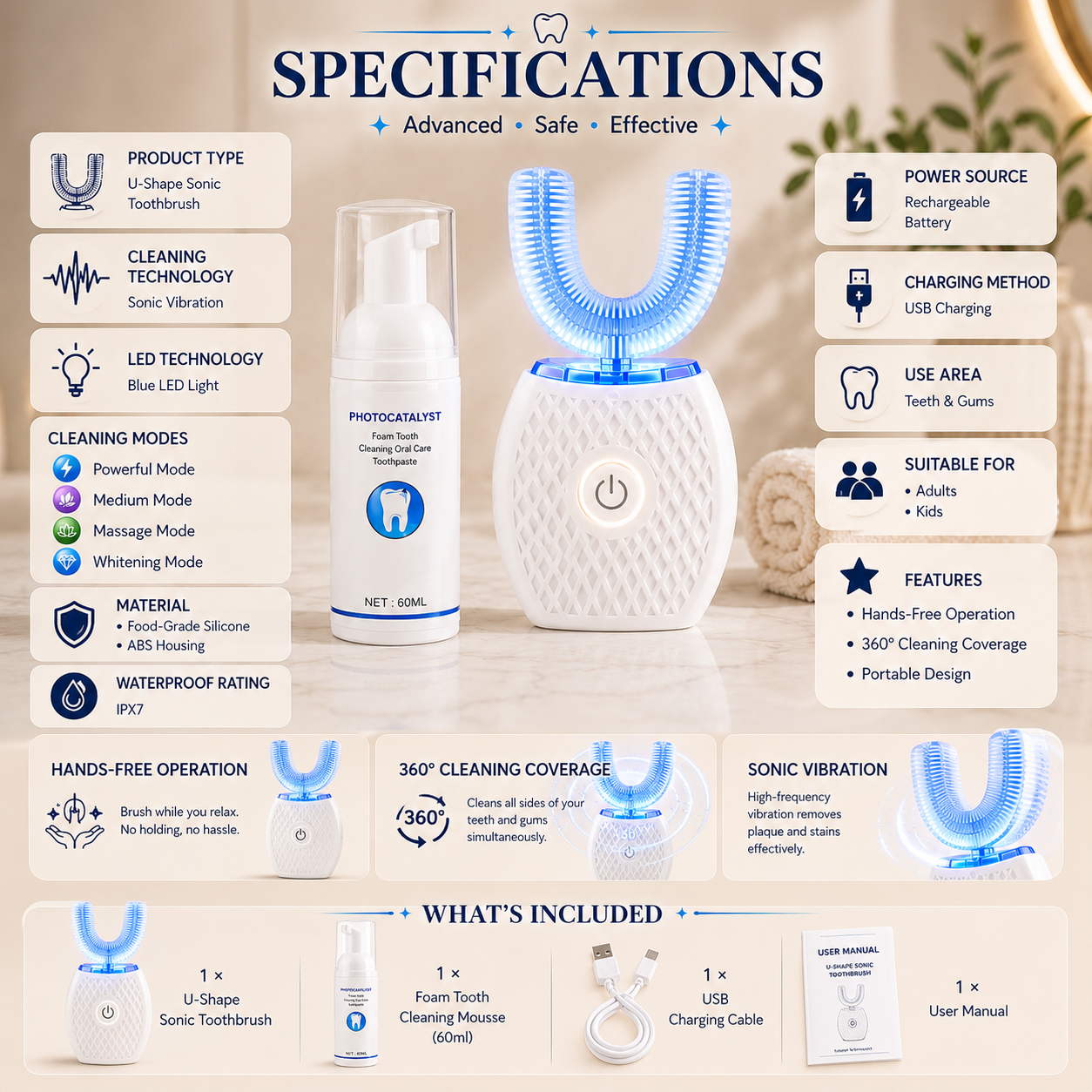 PearlClean Sonic ToothBrush