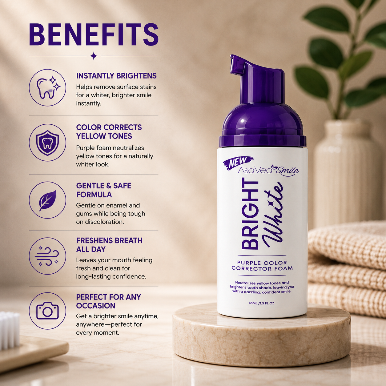 VioletGlow Whitening Foam